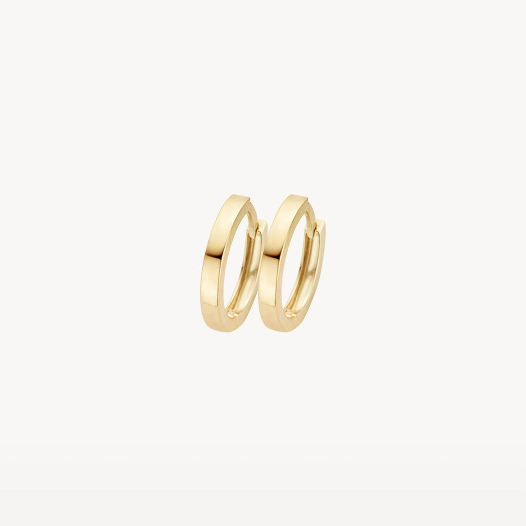 Blush 14ct Solid Gold Flat Huggie Hoop Earrings - MococoBlush7202YGOEarrings