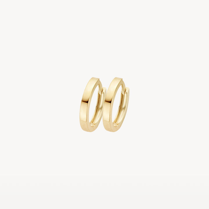 Blush 14ct Solid Gold Flat Huggie Hoop Earrings - MococoBlush7202YGOEarrings