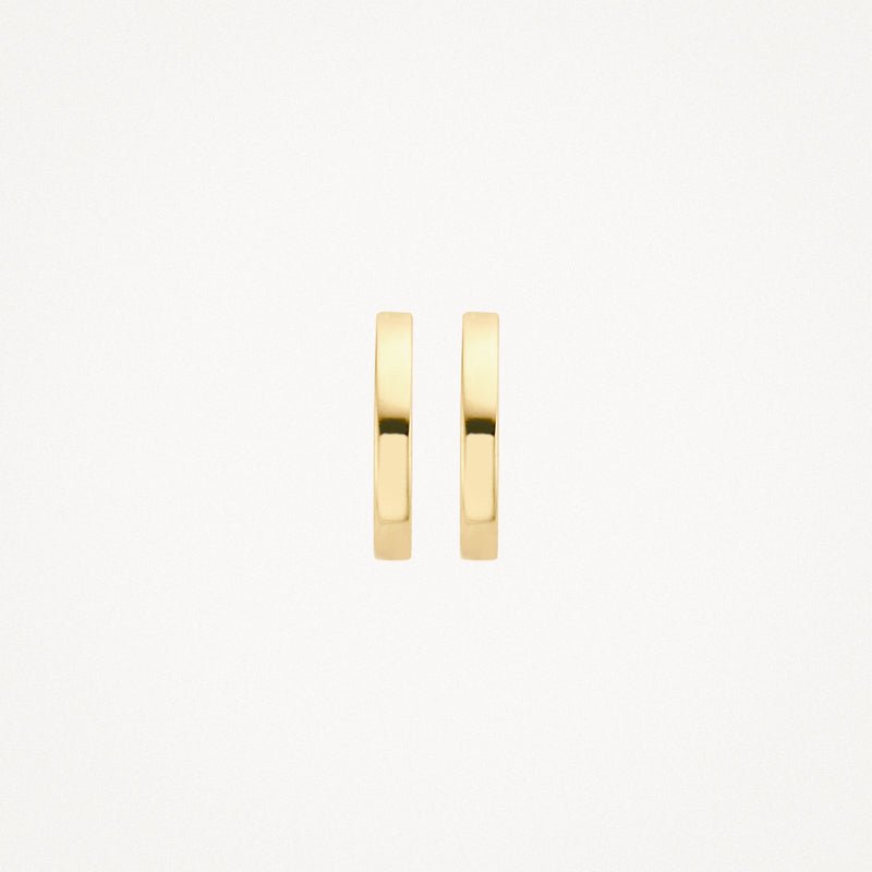 Blush 14ct Solid Gold Flat Huggie Hoop Earrings - MococoBlush7202YGOEarrings