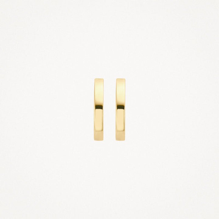 Blush 14ct Solid Gold Flat Huggie Hoop Earrings - MococoBlush7202YGOEarrings