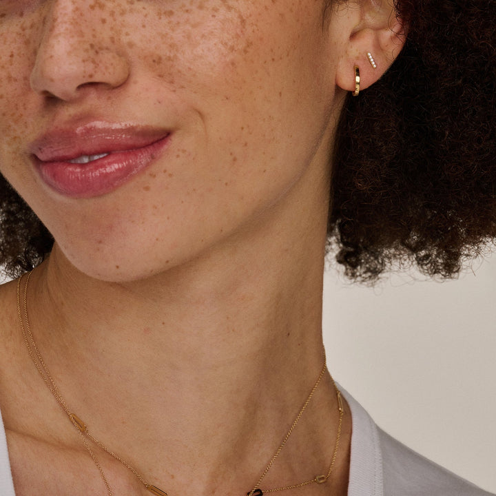 Blush 14ct Solid Gold Flat Huggie Hoop Earrings - MococoBlush7202YGOEarrings