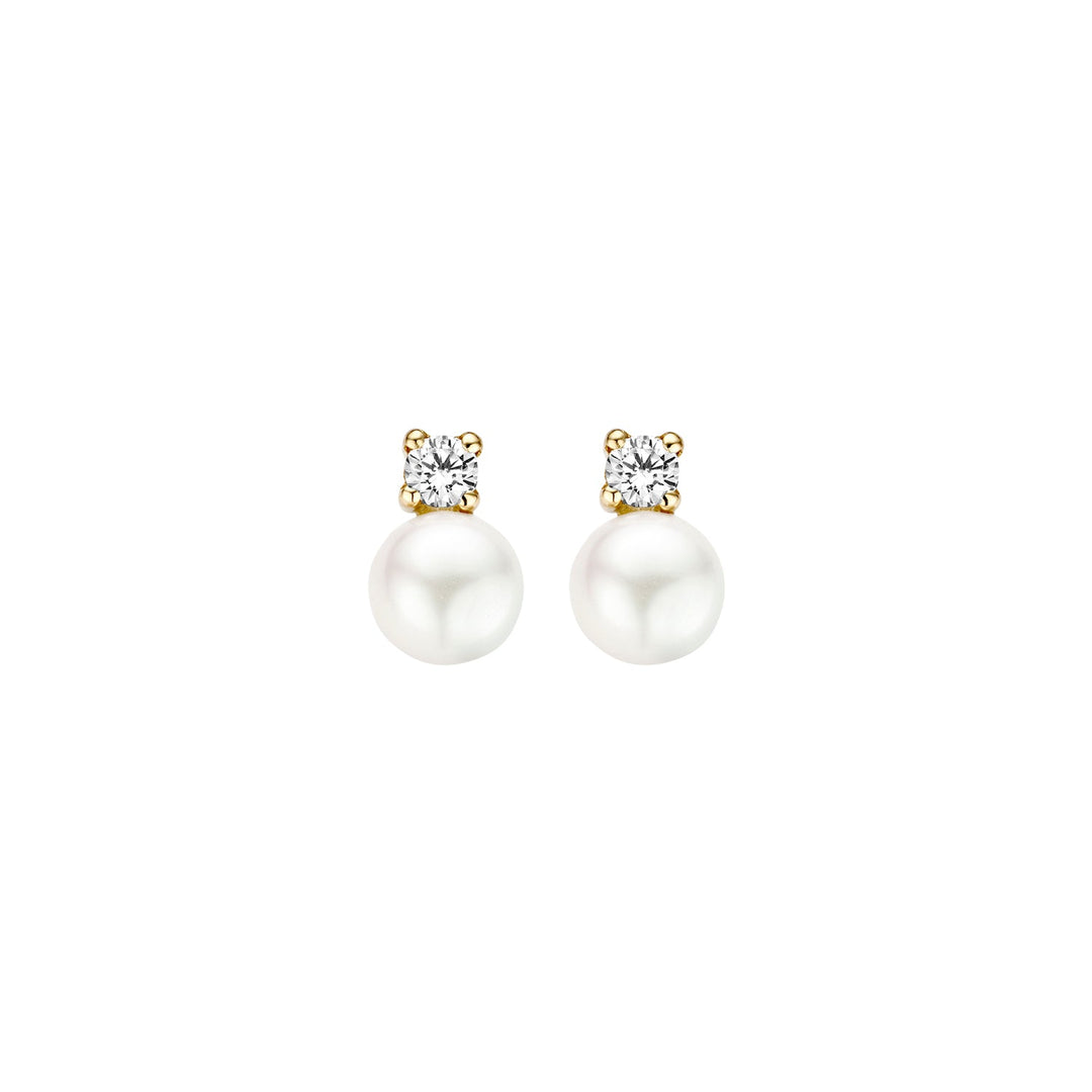 Blush 14ct Solid Gold Fresh Water Pearl and Zirconia Earrings - MococoBlush7147YPW8717828175972Earrings