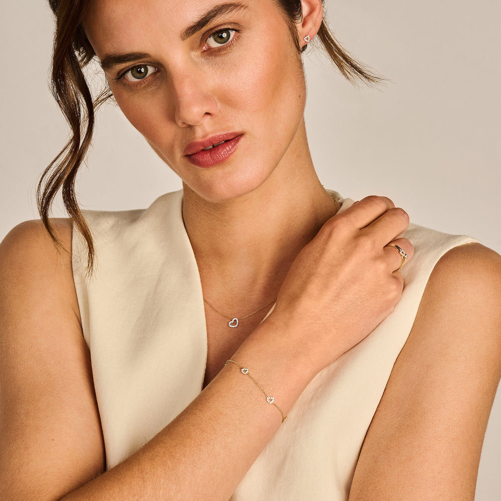 Blush 14ct Solid Gold Heart Zirconia Bracelet - MococoBlush2211YZI8720088133859Bracelets