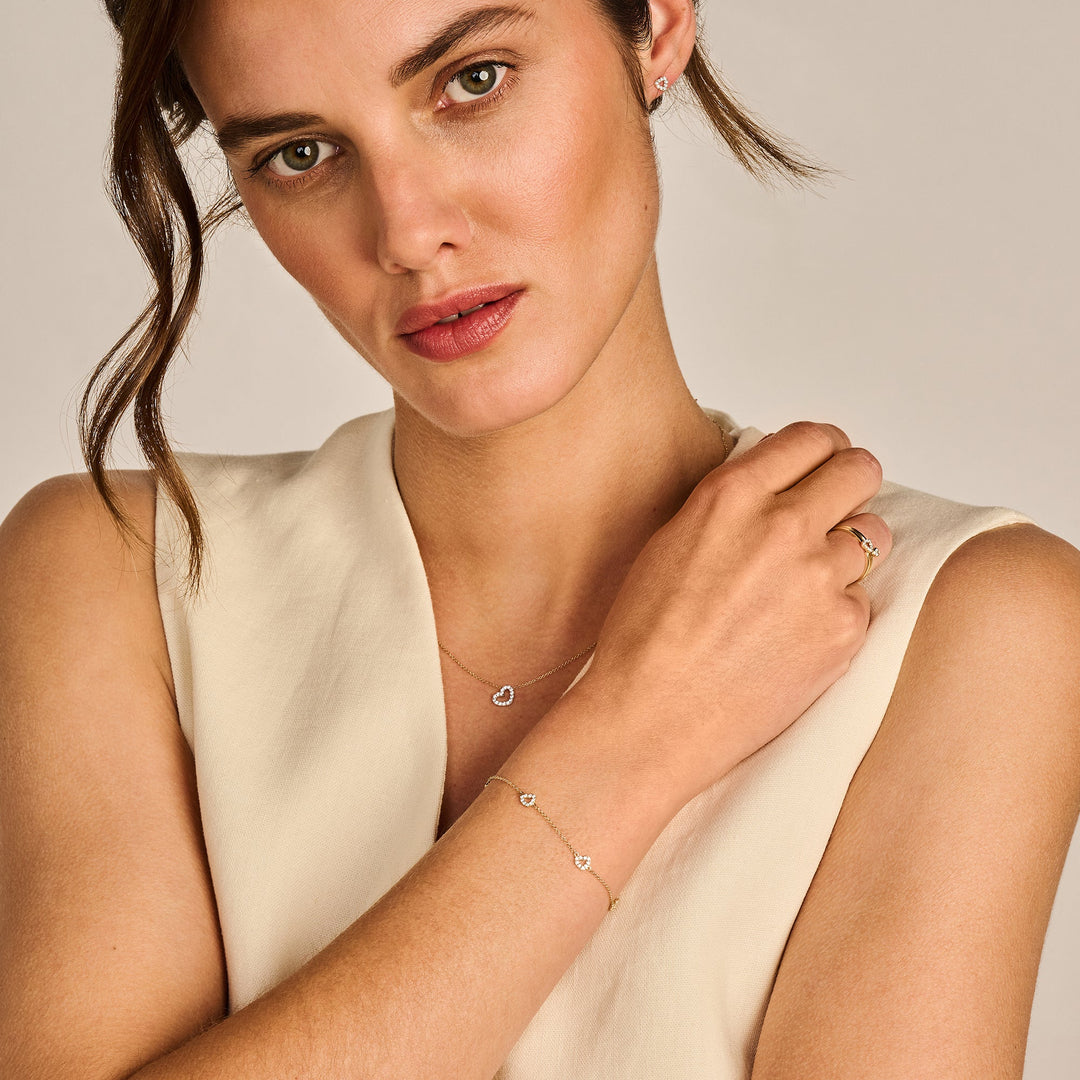 Blush 14ct Solid Gold Heart Zirconia Bracelet - MococoBlush2211YZI8720088133859Bracelets