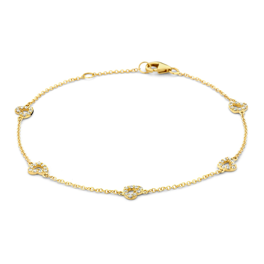 Blush 14ct Solid Gold Heart Zirconia Bracelet - MococoBlush2211YZI8720088133859Bracelets