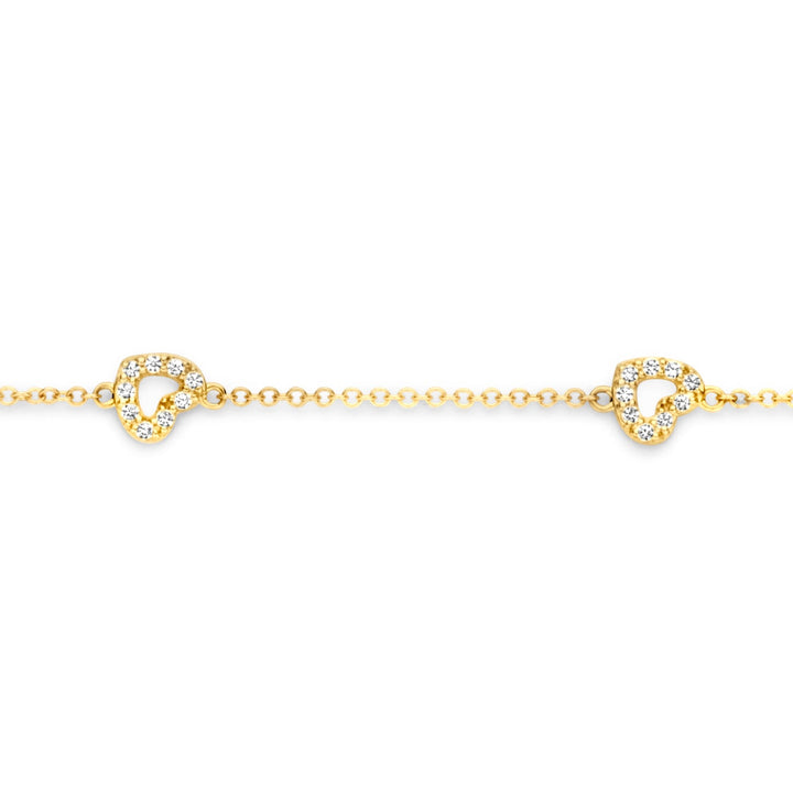 Blush 14ct Solid Gold Heart Zirconia Bracelet - MococoBlush2211YZI8720088133859Bracelets