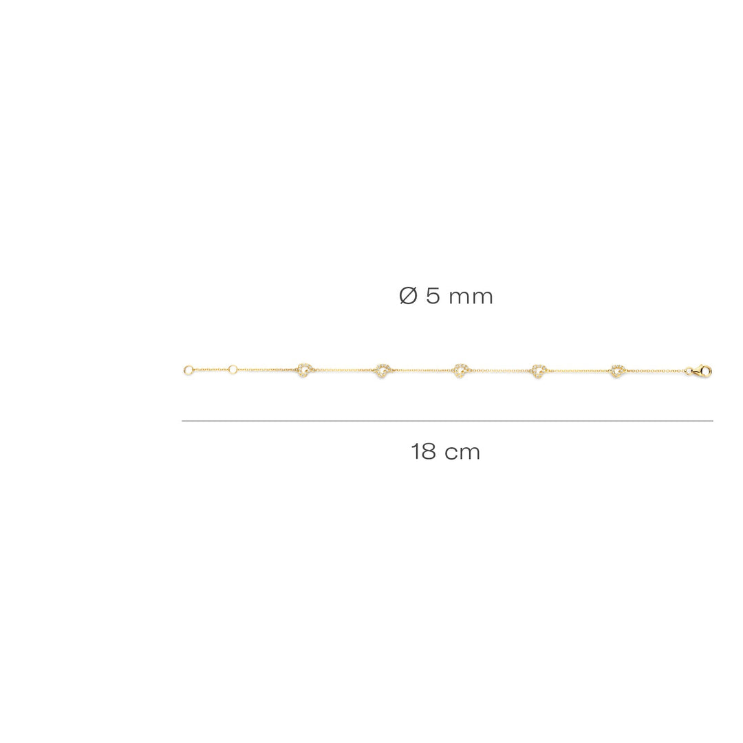 Blush 14ct Solid Gold Heart Zirconia Bracelet - MococoBlush2211YZI8720088133859Bracelets