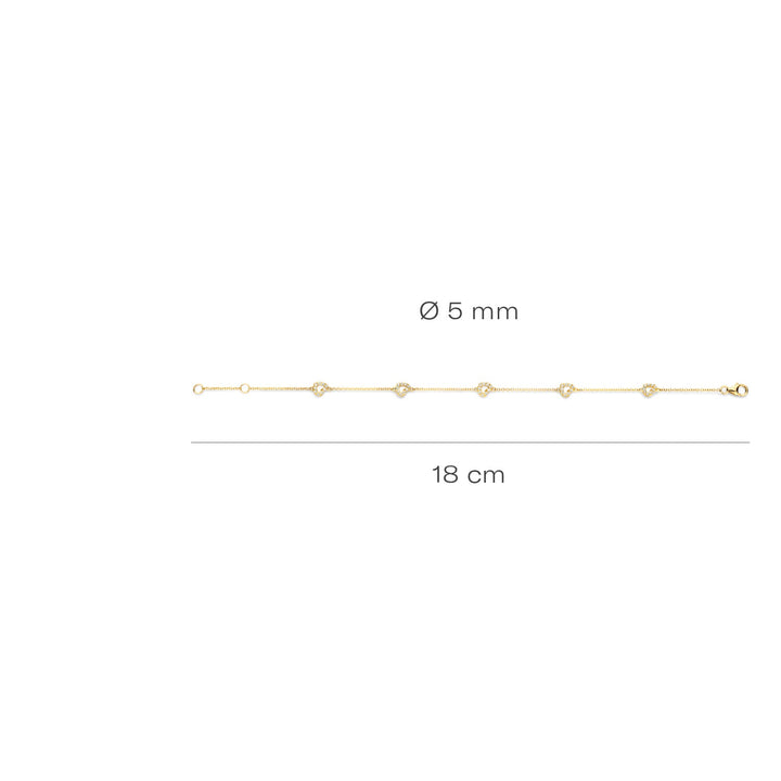 Blush 14ct Solid Gold Heart Zirconia Bracelet - MococoBlush2211YZI8720088133859Bracelets
