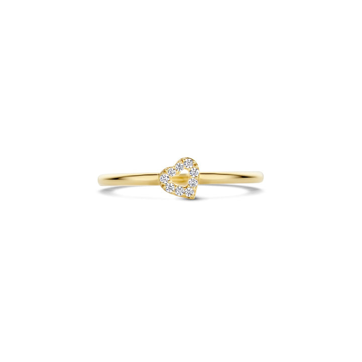 Blush 14ct Solid Gold Heart Zirconia Ring - MococoBlush1231YZI/46/WEBRings