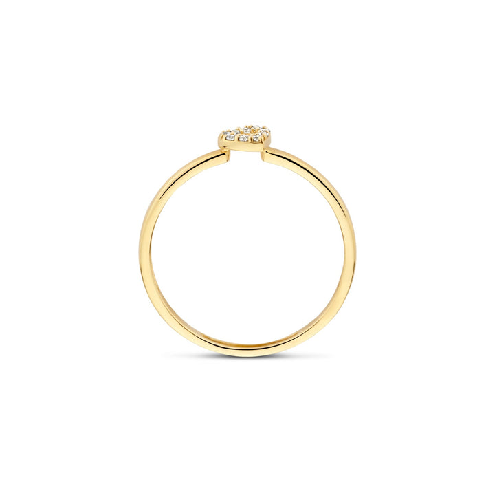 Blush 14ct Solid Gold Heart Zirconia Ring - MococoBlush1231YZI/46/WEBRings