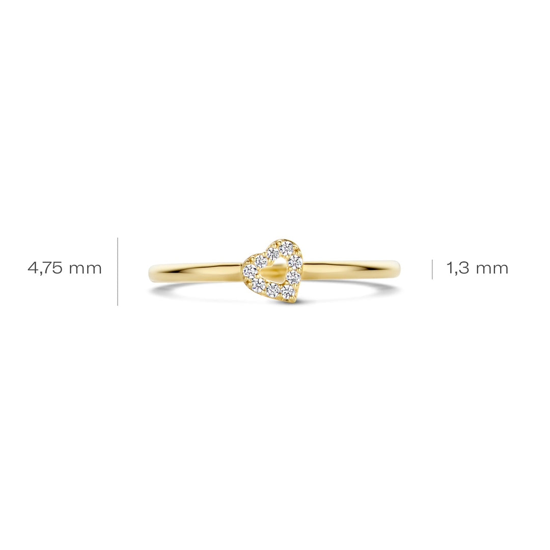Blush 14ct Solid Gold Heart Zirconia Ring - MococoBlush1231YZI/46/WEBRings