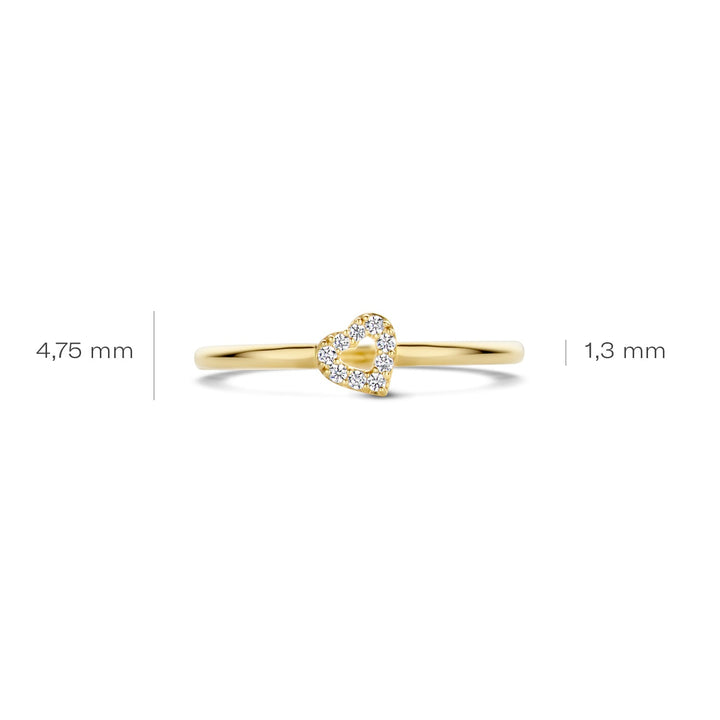 Blush 14ct Solid Gold Heart Zirconia Ring - MococoBlush1231YZI/46/WEBRings