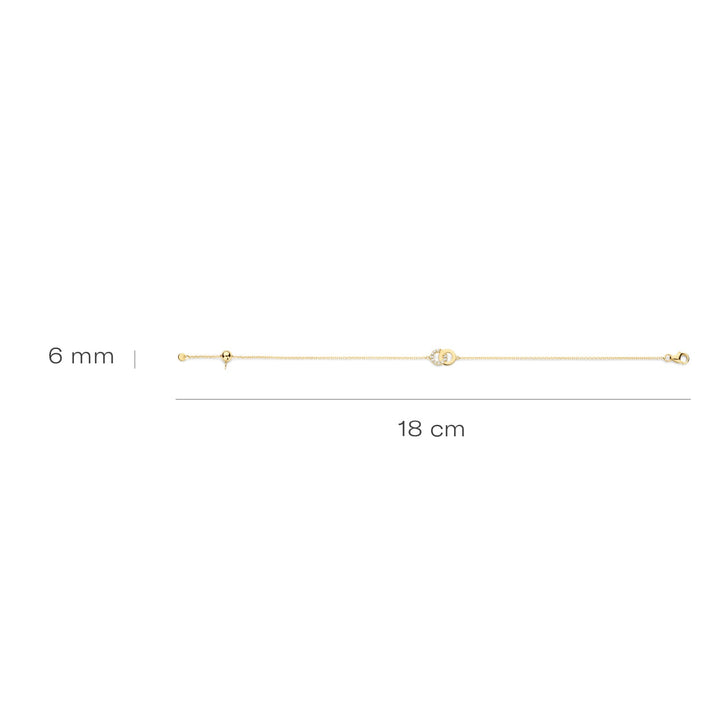 Blush 14ct Solid Gold Interlocking Rings Bracelet - MococoBlush2223YZI8720088132685Bracelets