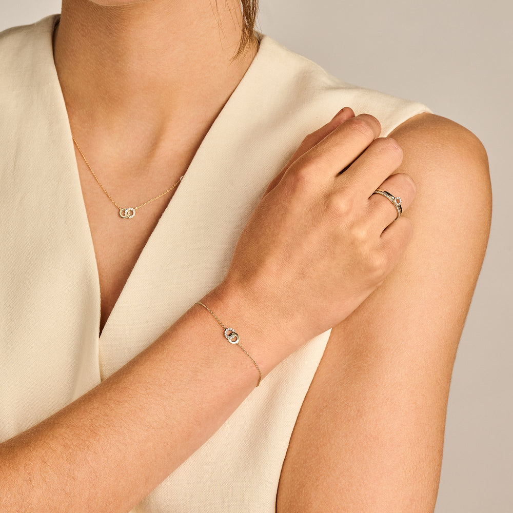 Blush 14ct Solid Gold Interlocking Rings Bracelet - MococoBlush2223YZI8720088132685Bracelets