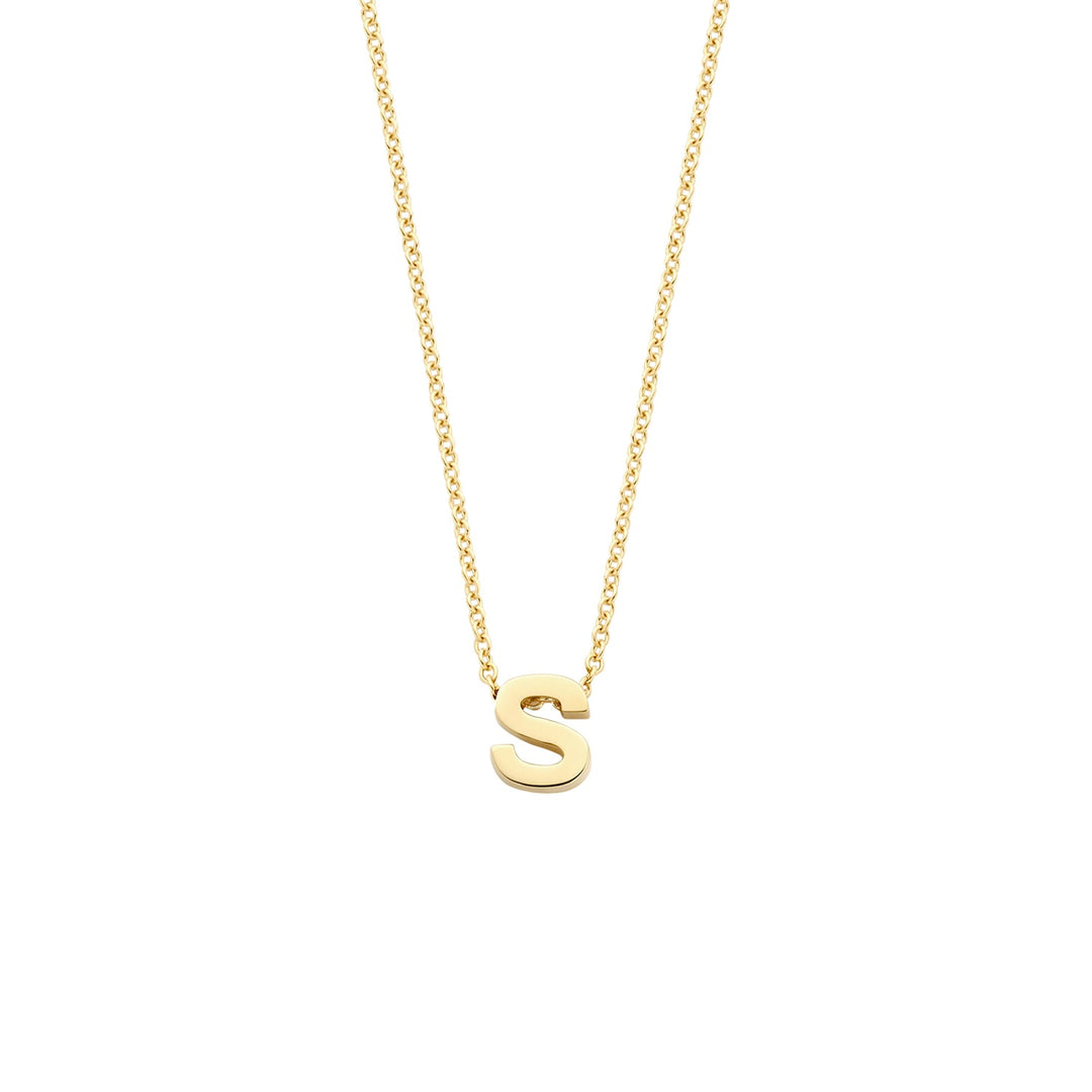 Blush 14ct Solid Gold Letter Pendant Necklace - STORE - MococoBlush3155YGO_SNecklaces