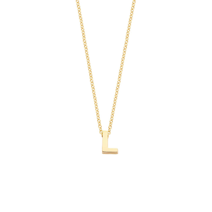 Blush 14ct Solid Gold Letter Pendant Necklace - STORE - MococoBlush3155YGO_LNecklaces