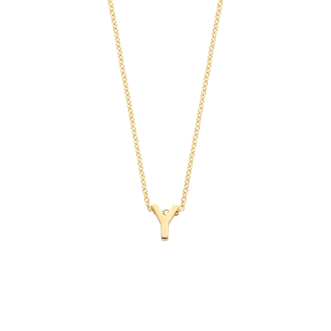 Blush 14ct Solid Gold Letter Pendant Necklace - MococoBlush3155YGO_Y/WEBNecklaces