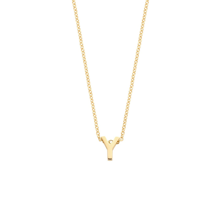 Blush 14ct Solid Gold Letter Pendant Necklace - MococoBlush3155YGO_Y/WEBNecklaces