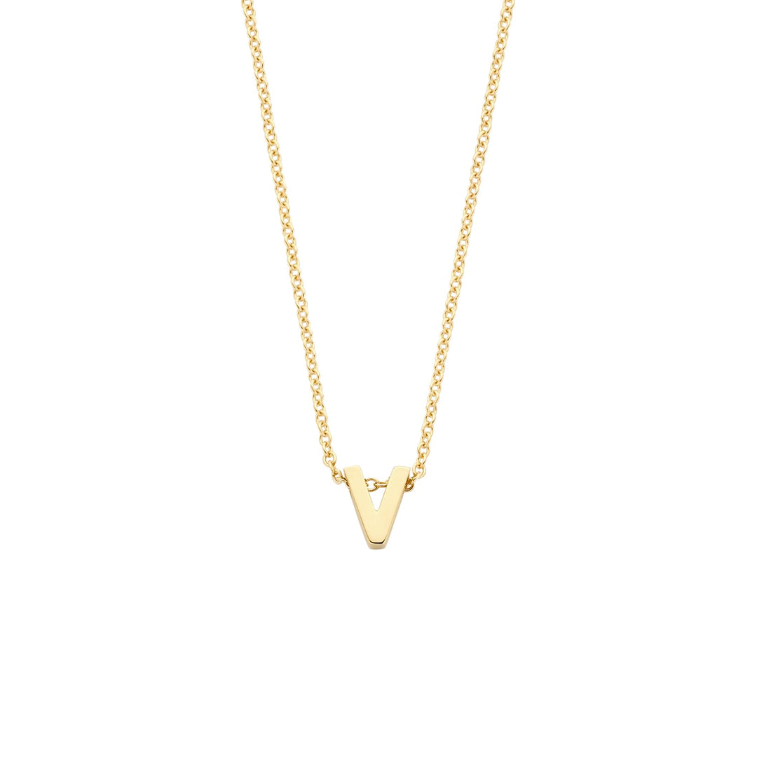 Blush 14ct Solid Gold Letter Pendant Necklace - MococoBlush3155YGO_V/WEBNecklaces