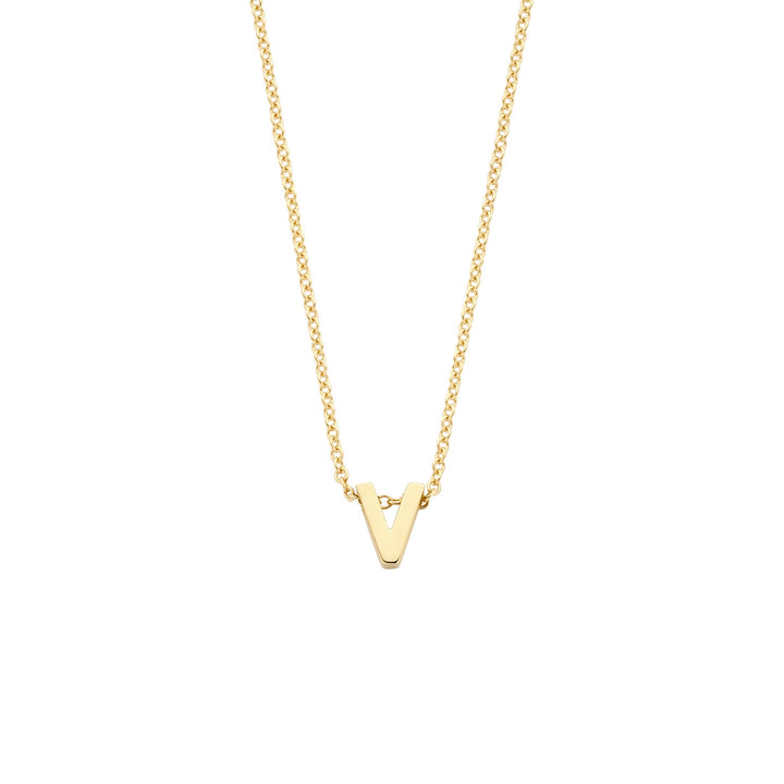 Blush 14ct Solid Gold Letter Pendant Necklace - MococoBlush3155YGO_V/WEBNecklaces