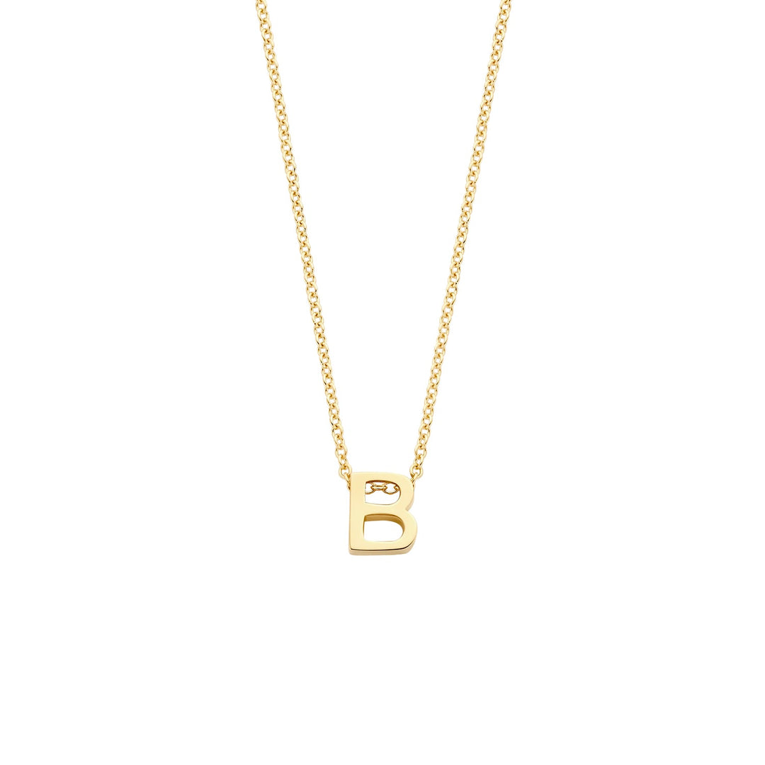 Blush 14ct Solid Gold Letter Pendant Necklace - MococoBlush3155YGO_B/WEBNecklaces