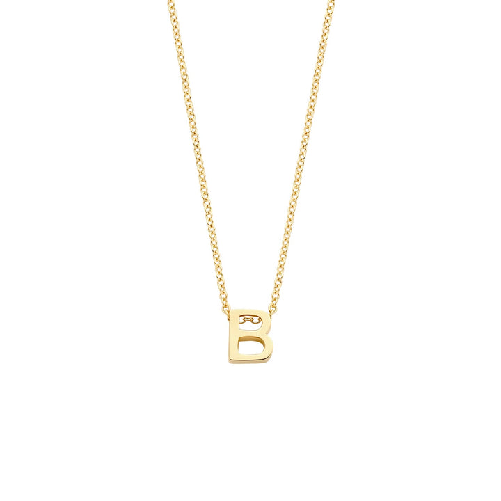 Blush 14ct Solid Gold Letter Pendant Necklace - MococoBlush3155YGO_B/WEBNecklaces