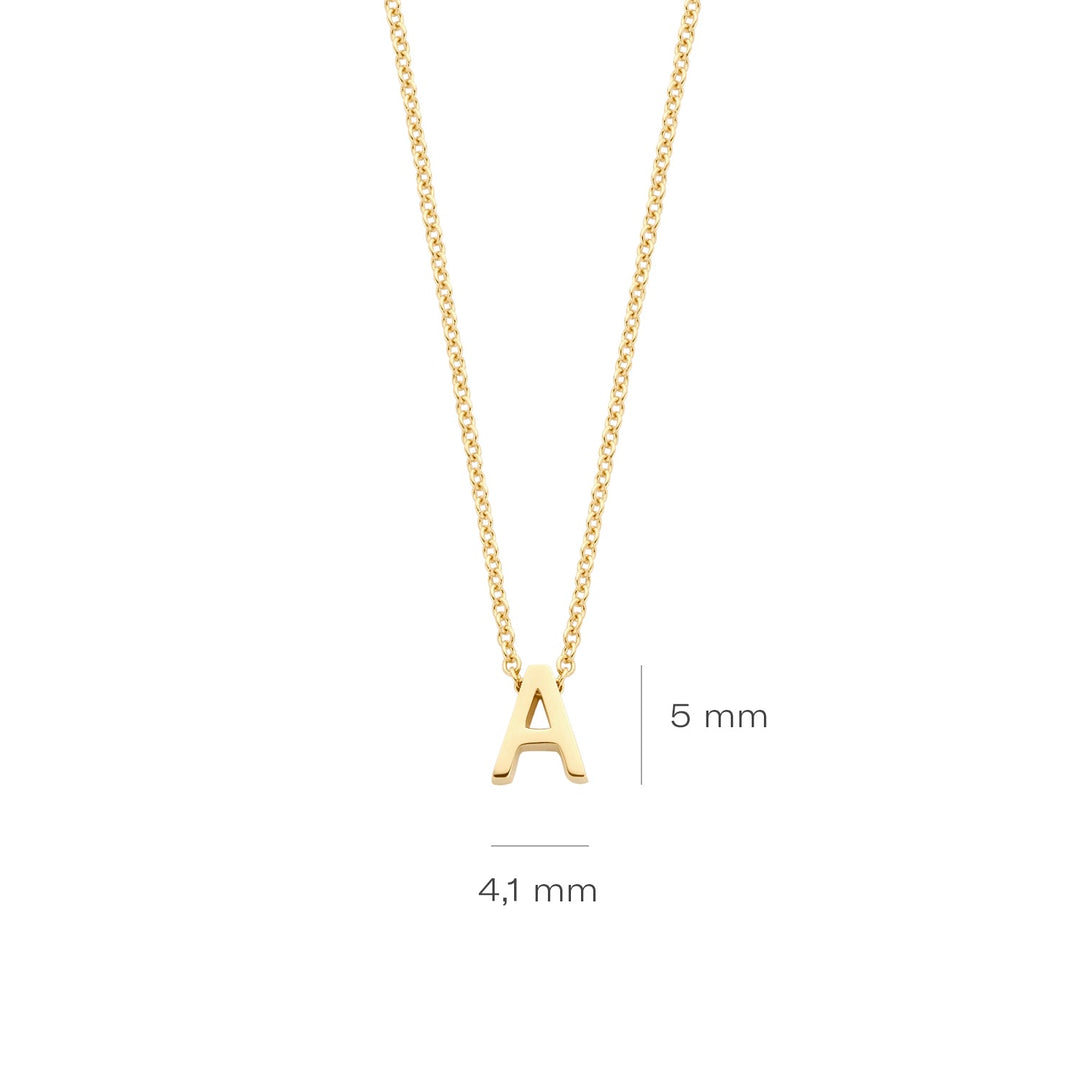 Blush 14ct Solid Gold Letter Pendant Necklace - MococoBlush3155YGO_A/WEB8720088134399Necklaces