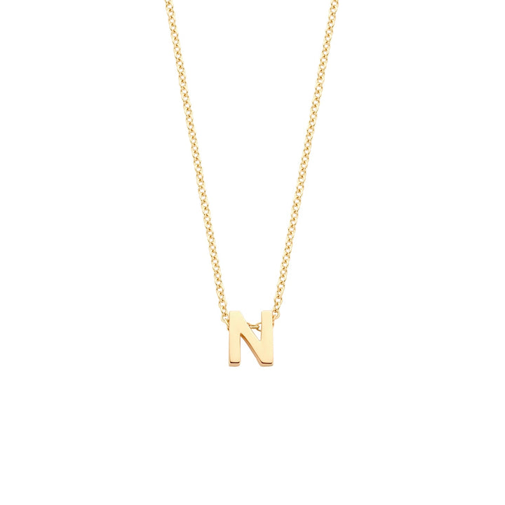 Blush 14ct Solid Gold Letter Pendant Necklace - MococoBlush3155YGO_N/WEBNecklaces