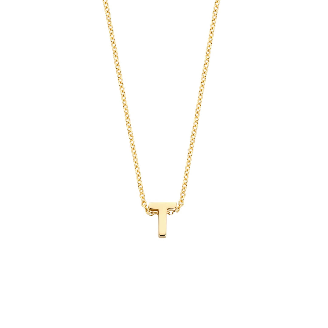 Blush 14ct Solid Gold Letter Pendant Necklace - MococoBlush3155YGO_T/WEBNecklaces