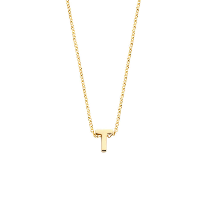 Blush 14ct Solid Gold Letter Pendant Necklace - MococoBlush3155YGO_T/WEBNecklaces