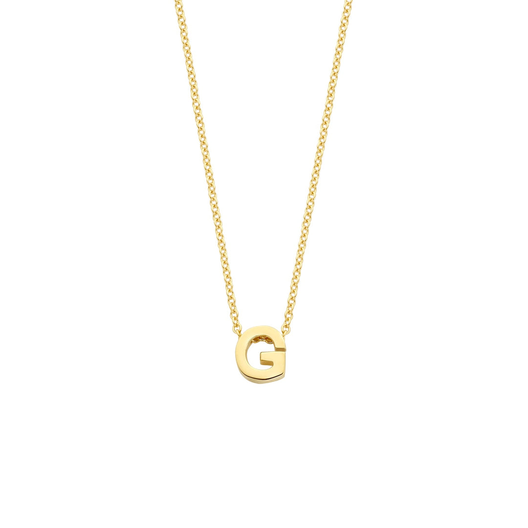 Blush 14ct Solid Gold Letter Pendant Necklace - MococoBlush3155YGO_G/WEBNecklaces