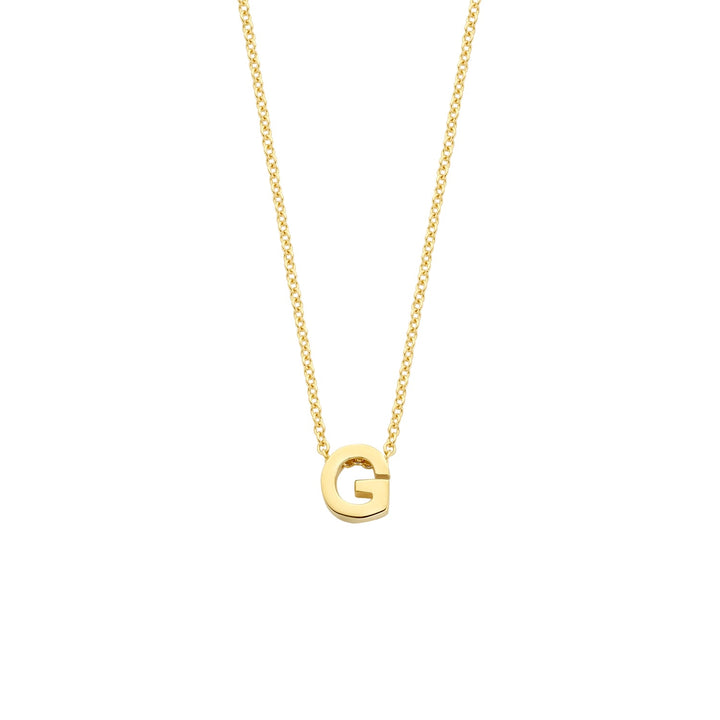 Blush 14ct Solid Gold Letter Pendant Necklace - MococoBlush3155YGO_G/WEBNecklaces