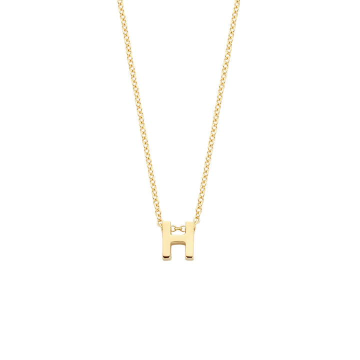 Blush 14ct Solid Gold Letter Pendant Necklace - MococoBlush3155YGO_H/WEBNecklaces