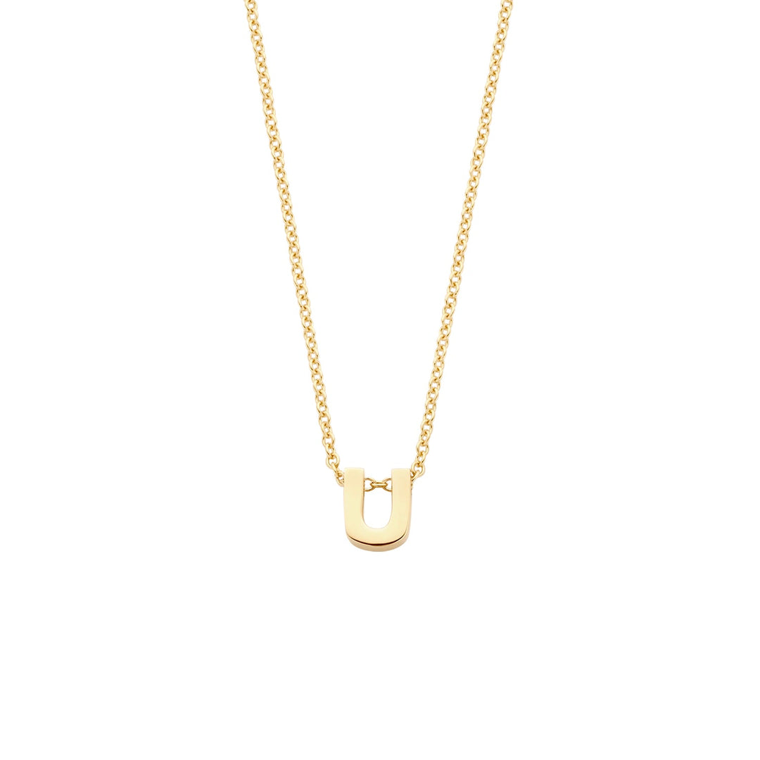 Blush 14ct Solid Gold Letter Pendant Necklace - MococoBlush3155YGO_U/WEBNecklaces