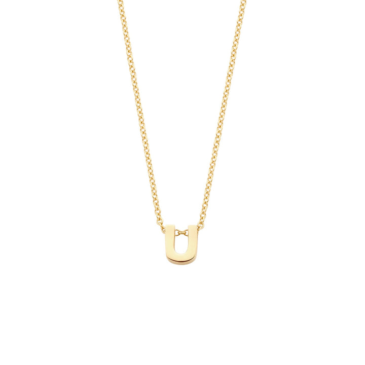 Blush 14ct Solid Gold Letter Pendant Necklace - MococoBlush3155YGO_U/WEBNecklaces