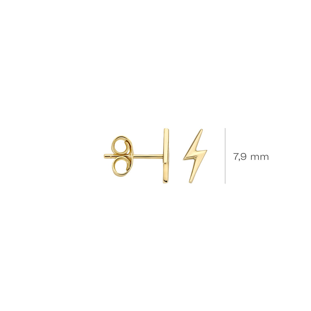 Blush 14ct Solid Gold Lightening Bolt Stud Earrings - MococoBlush7249YGO8720088127704Earrings