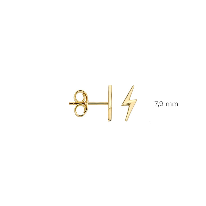 Blush 14ct Solid Gold Lightening Bolt Stud Earrings - MococoBlush7249YGO8720088127704Earrings
