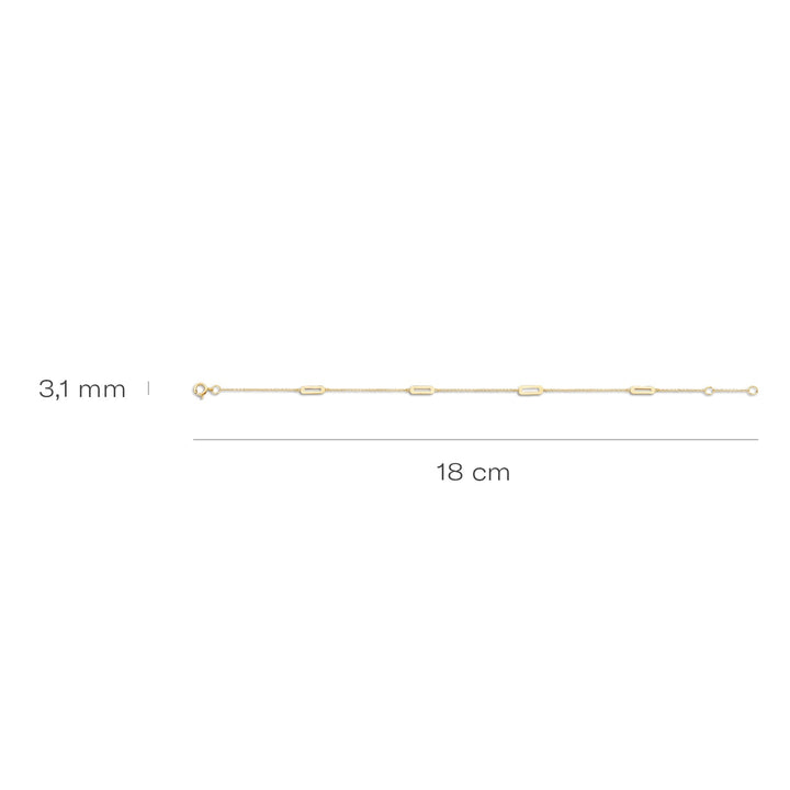 Blush 14ct Solid Gold Long Link Bracelet - MococoBlush2220YGO8720088135037Bracelets