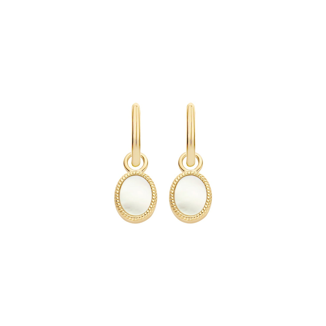 Blush 14ct Solid Gold Mother of Pearl Earring Charms - MococoBlush9078YMP8720088135112Earrings