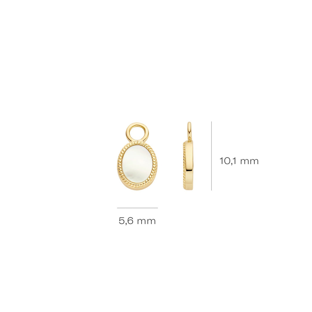Blush 14ct Solid Gold Mother of Pearl Earring Charms - MococoBlush9078YMP8720088135112Earrings