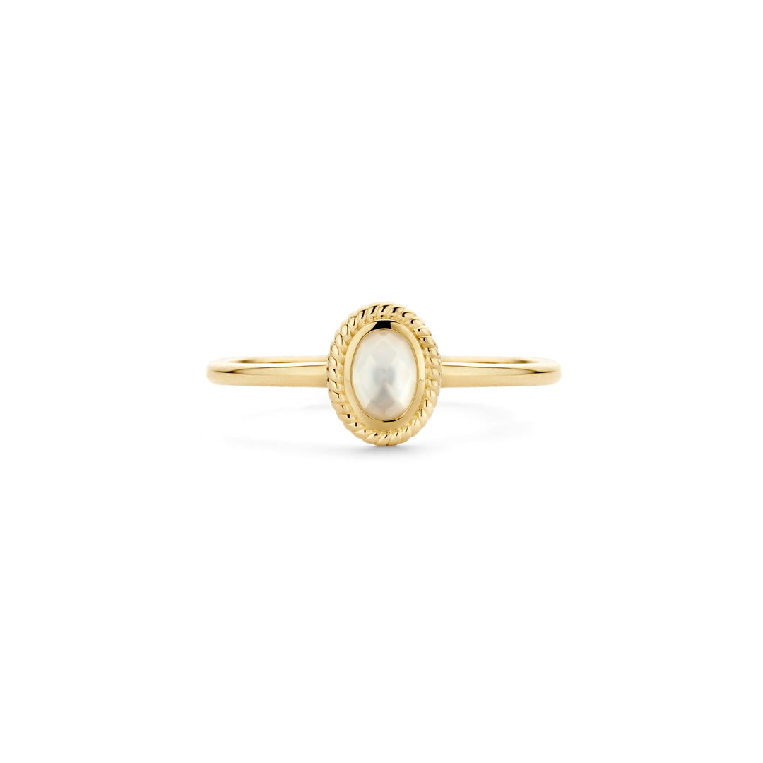 Blush 14ct Solid Gold Mother of Pearl Ring - MococoBlush1239YMQ/46/WEBRings