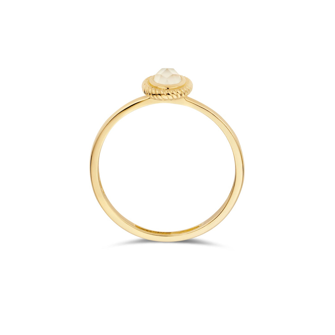 Blush 14ct Solid Gold Mother of Pearl Ring - MococoBlush1239YMQ/46/WEBRings