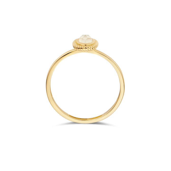 Blush 14ct Solid Gold Mother of Pearl Ring - MococoBlush1239YMQ/46/WEBRings