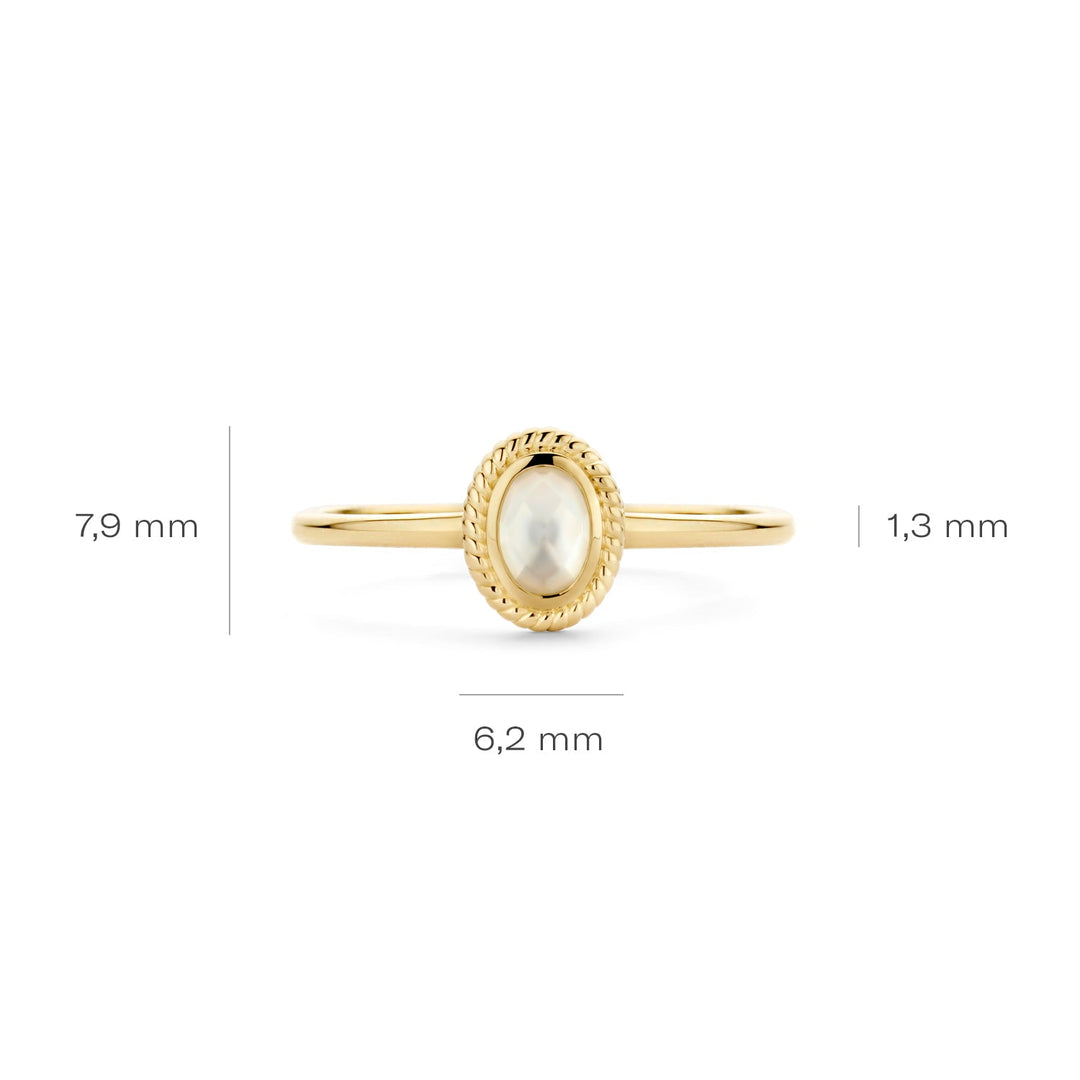 Blush 14ct Solid Gold Mother of Pearl Ring - MococoBlush1239YMQ/46/WEBRings