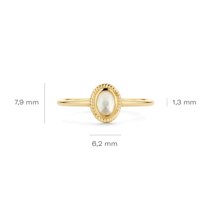 Blush 14ct Solid Gold Mother of Pearl Ring - MococoBlush1239YMQ/46/WEBRings