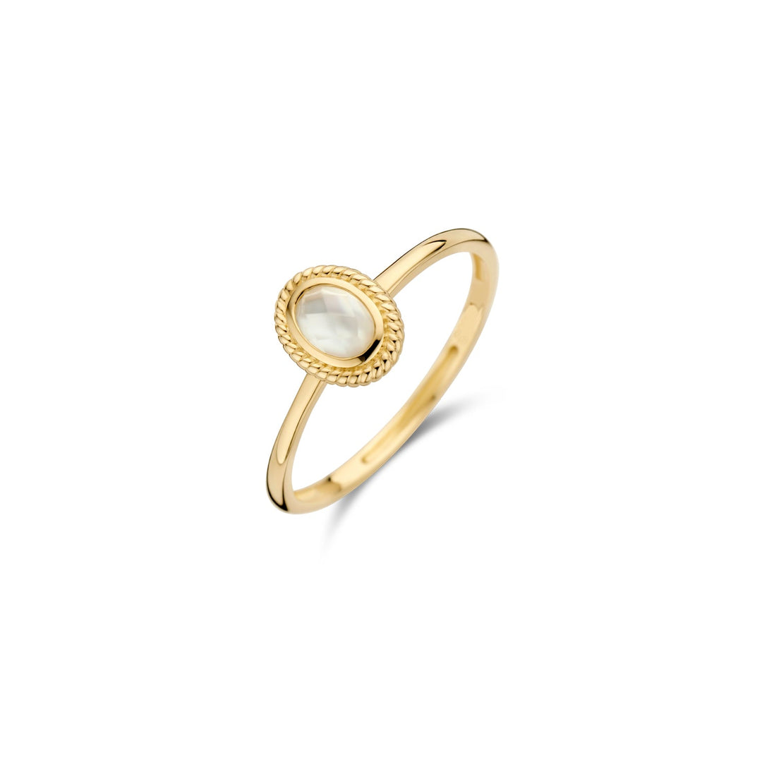 Blush 14ct Solid Gold Mother of Pearl Ring - MococoBlush1239YMQ/46/WEBRings