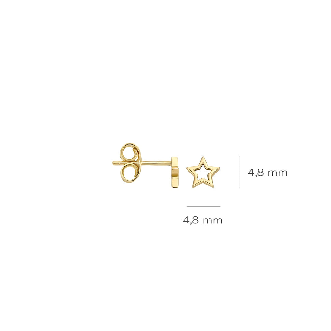 Blush 14ct Solid Gold Open Star Stud Earrings - MococoBlush7248YGO8720088127698Earrings