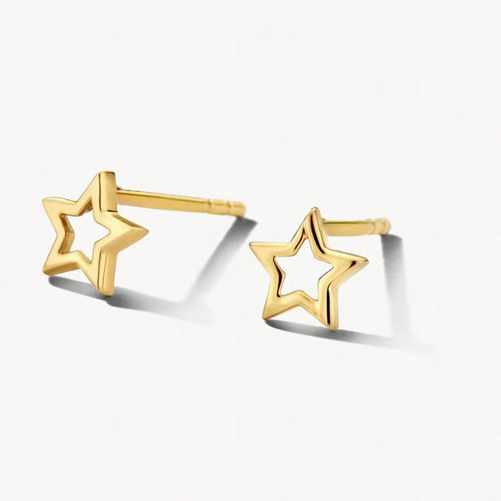 Blush 14ct Solid Gold Open Star Stud Earrings - MococoBlush7248YGO8720088127698Earrings