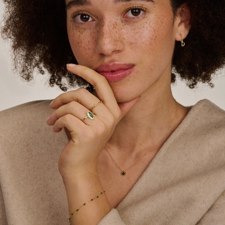 Blush 14ct Solid Gold Oval Dotted Huggie Hoop Earrings - MococoBlush7230YGOEarrings