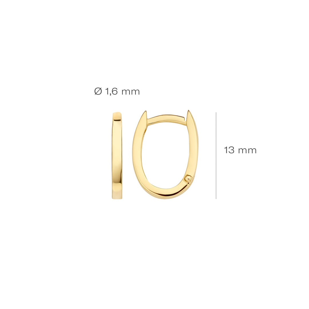 Blush 14ct Solid Gold Oval Hoop Earrings - MococoBlush7223YGO8720088124253Earrings